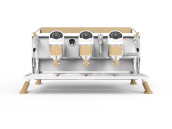 Sanremo Cafe Racer White & Wood 3Group – Stunning 3-Group Espresso Machine for Specialty Cafés